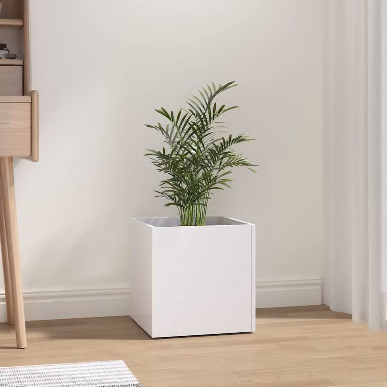 vidaXL Fioriera Moderna Quadrata in Legno Bianco L: 40 cm, P: 40 cm, H: 40 cm