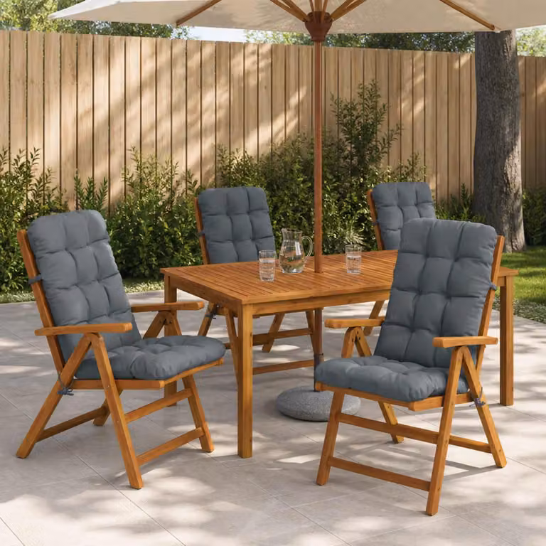 Set di 4 cuscini per sedia alta vidaXL VIANEN in poliestere blu con rivestimento lavabile e resistente ai raggi UV