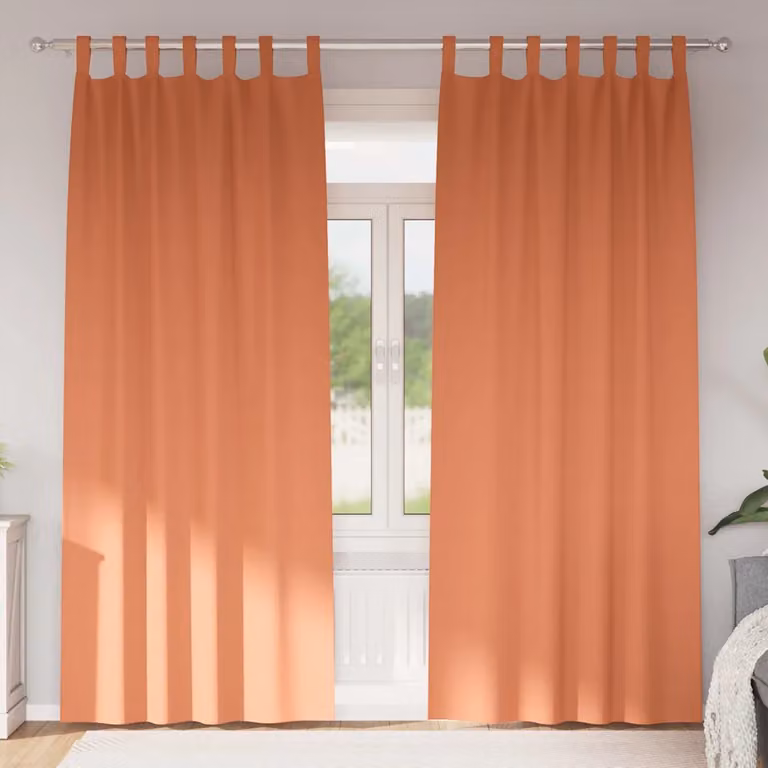Set di 2 tende blackout vidaXL con anelli in poliestere, colore terracotta, H: 225 cm x L: 140 cm