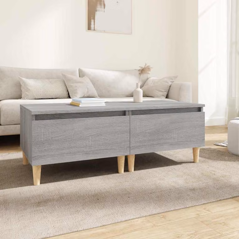 Set di 2 tavolini vidaXL in stile scandinavo, colore grigio, in legno e MDF, L/P/H: 50 x 46 x 35 cm