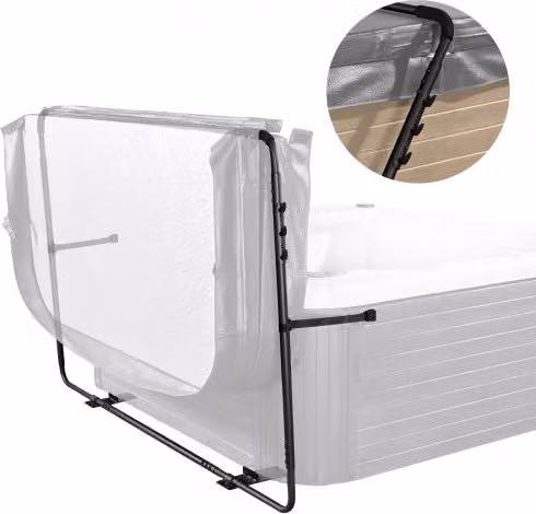 Sollevatore per copertura vasca da bagno e jacuzzi Vevor in alluminio nero, L: 160 cm, P: 35 cm, H: 160 cm