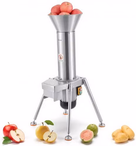 VEVOR Mulino per Frutta Elettrico da Pavimento in Acciaio Inox 1100 W, Spremiagrumi e Tritafrutta per Pere, Mele e Ananas, Colore Argento