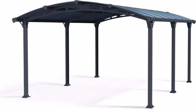 Carport in alluminio Palram Canopia Arcadia grigio con tetto in policarbonato L: 5 m, P: 3,6 m