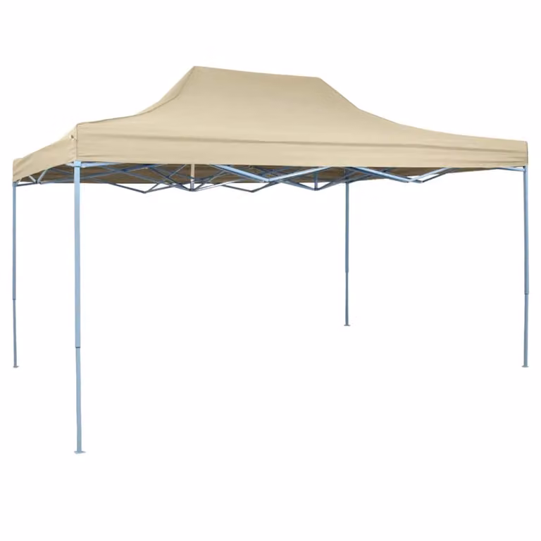 vidaXL Tenda Pieghevole Pop-Up Bianco e Beige