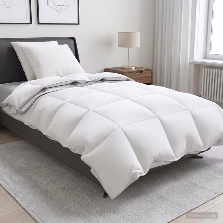 Set di 3 piumoni e cuscini vidaXL FULDA in piume d'oca bianchi, L 155 x P 220 cm