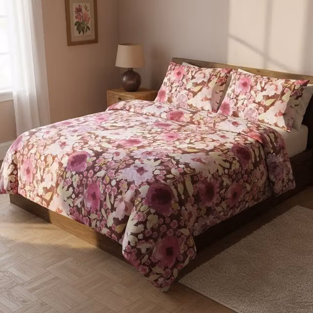 Parure copripiumino e federe KASANOVA in cotone con fantasia floreale multicolore, L 140 x P 200 cm