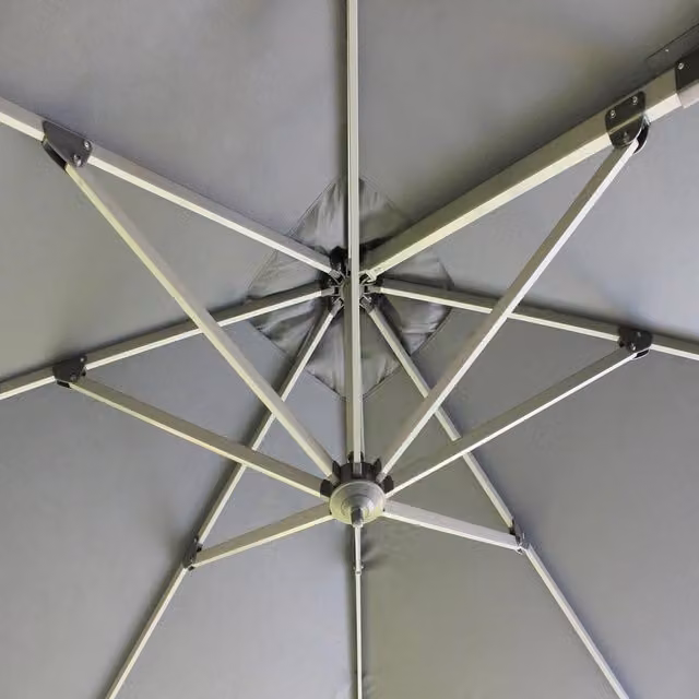 Ombrellone da giardino COSMA Darwin con telo in poliestere Grigio e Bianco e struttura in alluminio L: 300 cm, P: 300 cm, H: 260 cm