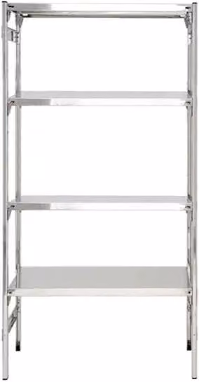Scaffale professionale in acciaio inox argentato CASTELLANI SHOP con ripiani regolabili per uso industriale e cucina L: 70 cm, P: 50 cm, H: 180 cm