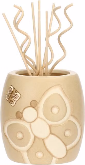 Diffusore elettrico da tavolo in ceramica THUN Iconic Elegance beige con design floreale e forma rotonda