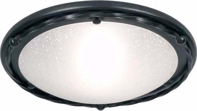 Plafoniera rotonda effetto stelle Pembroke Elstead colore nero con attacco E27, Diametro: 30 cm