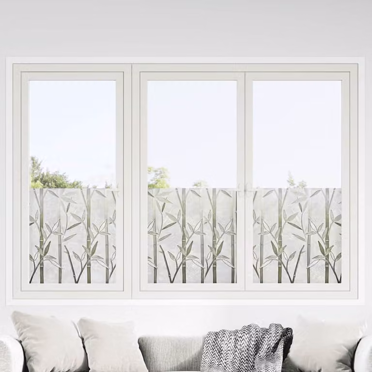 vidaXL Pellicole per Finestre Smerigliate con Motivo Botanico in PVC, Colore Bianco Trasparente, Set da 4 Pezzi