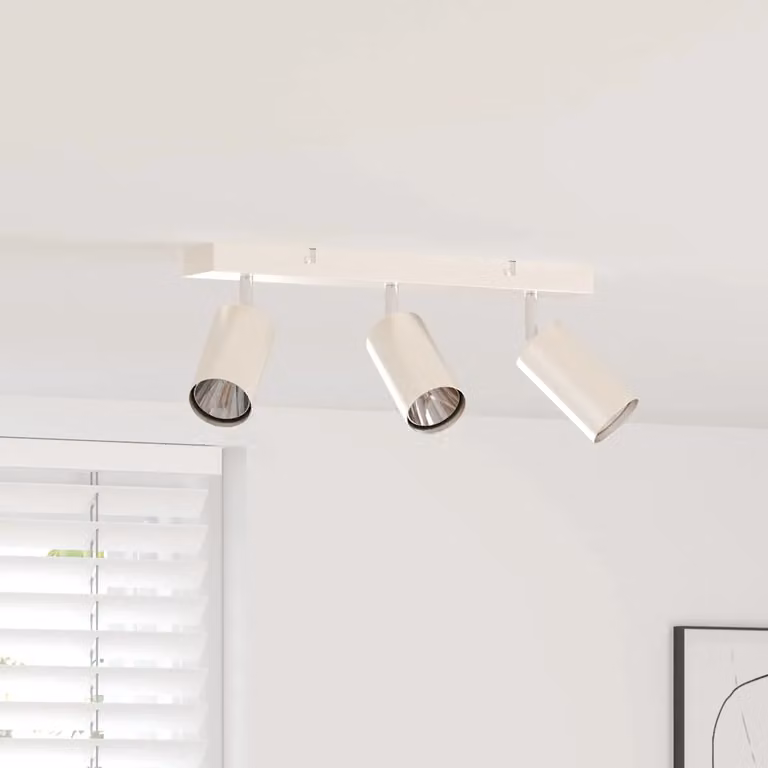 Faretto da soffitto regolabile vidaXL in metallo, colore argento o bianco, L 38 cm x P 6 cm x H 16 cm