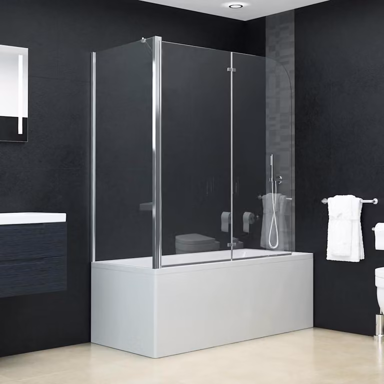 vidaXL Box Doccia Pieghevole Rettangolare in Vetro Trasparente con Profilo Argento L/P/H: 120 x 68 x 130 cm