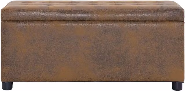 Cassapanca con contenitore Design Mania in similpelle scamosciata marrone, L: 87,5 cm, P: 40 cm, H: 40 cm