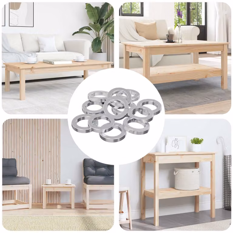 Set di 12 dadi a molla con forma a T vidaXL in acciaio zincato argento