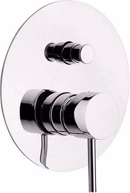 Rubinetto da incasso per vasca con deviatore e miscelatore monocomando Daniel Rubinetterie serie Suvi, colore argento cromato
