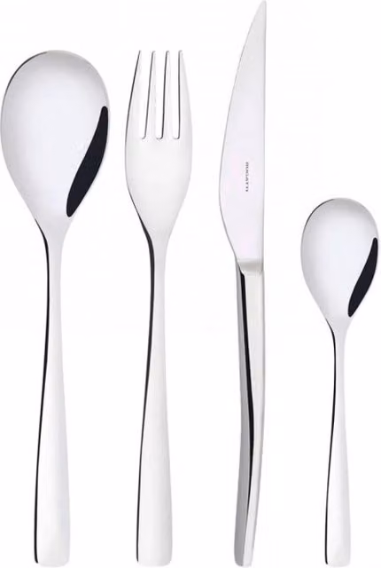 Set di posate Amalfi Casa Bugatti in acciaio inossidabile color argento, 24 pezzi con scatola Gallery
