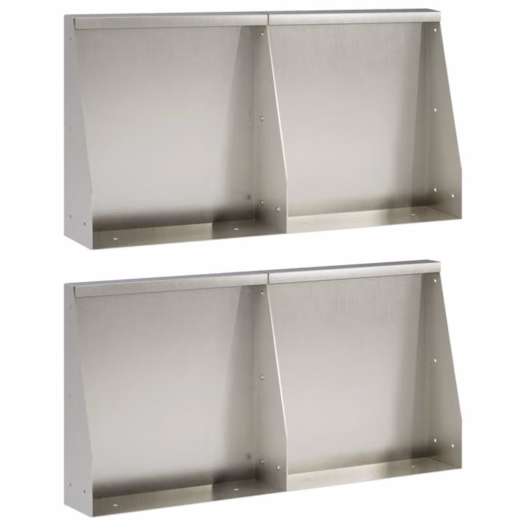 Set di 4 pezzi di aiuole rialzate vidaXL in acciaio inox argento, L: 160 cm, P: 12 cm, H: 50 cm