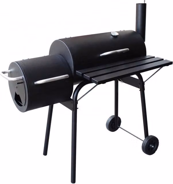 Barbecue a carbonella GIORDANOSHOP in acciaio nero L: 110 cm, P: 64 cm, H: 113,5 cm