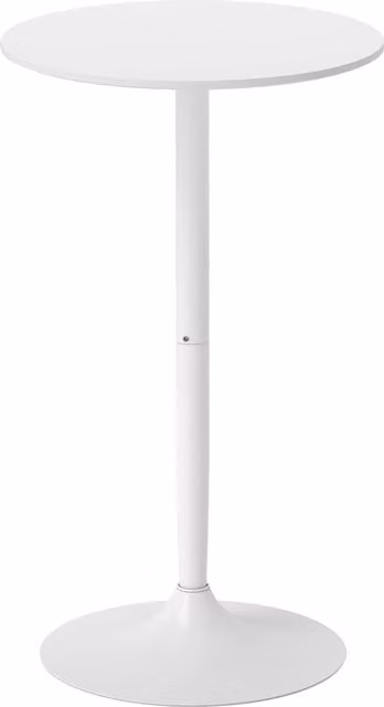 Tavolo Bar Isola Cucina Rotondo HOMCOM Bianco con Base Centrale in Metallo Ø60 x H102 cm