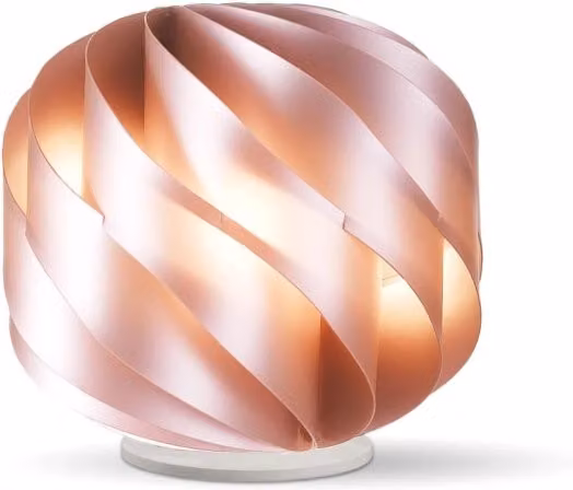Lampada da scrivania moderna Polilux Linea Zero rosa in metallo con paralume a sfera diametro 40 cm e attacco E27