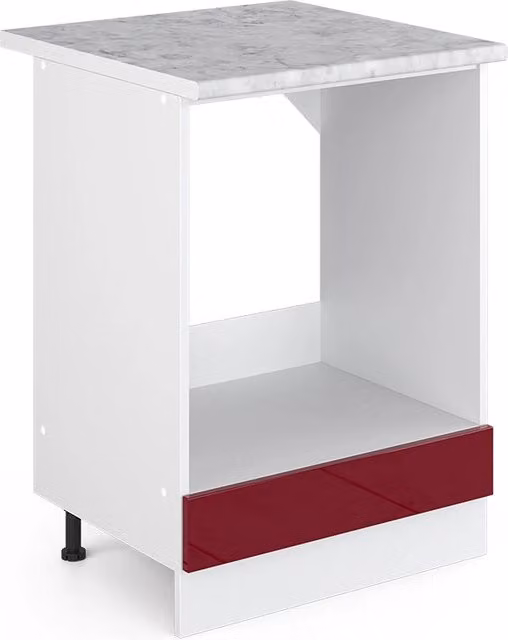 Mobile per forno da incasso Vicco R-Line Rosso lucido e Bianco, L: 60 cm, H: 81,6 cm