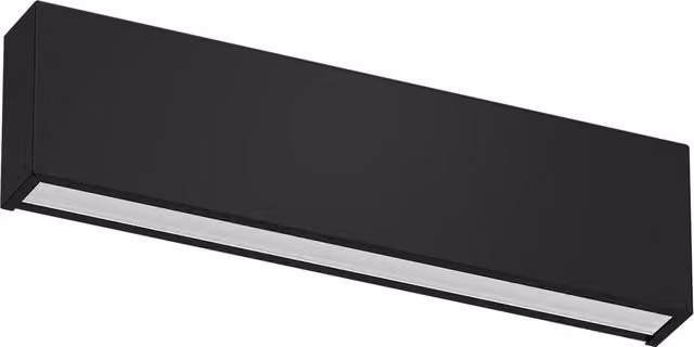 Applique a LED Linea Light Box nera con illuminazione biemissione up/down in metallo