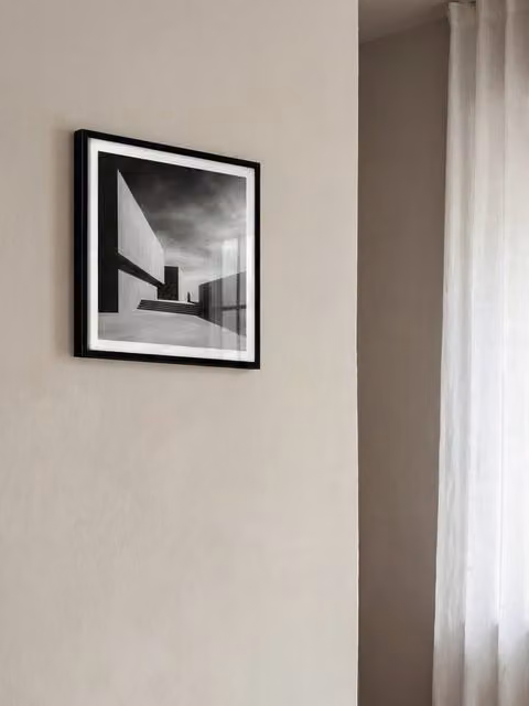 Poster decorativo astratto Kenay Home, bianco e nero, 50 x 50 cm