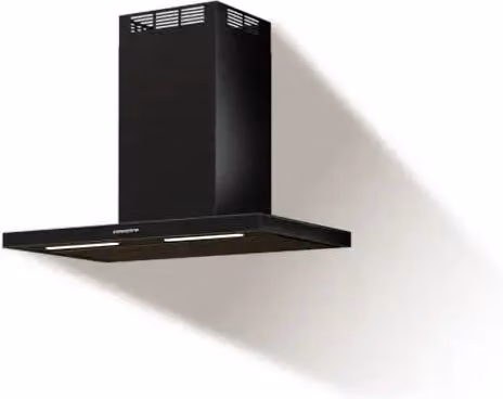 Cappa da parete Drydrop Lea Baraldi Nera con aspirazione da 800 m3/h e filtro a carboni attivi