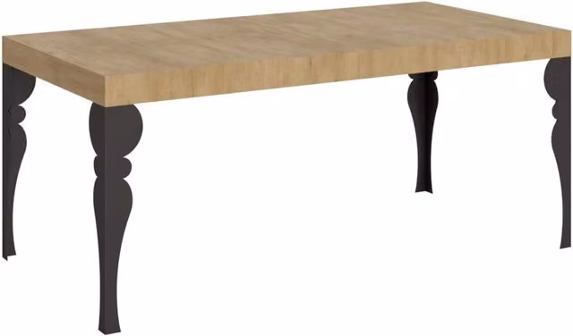 Tavolo allungabile Itamoby moderno in legno quercia natura con gambe antracite L: 200/304 cm, P: 90 cm