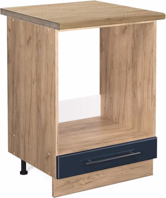 Mobile per forno da incasso Fame-Line Vicco Blu scuro lucido e Rovere dorato L: 60 cm, H: 82 cm, P: 60 cm