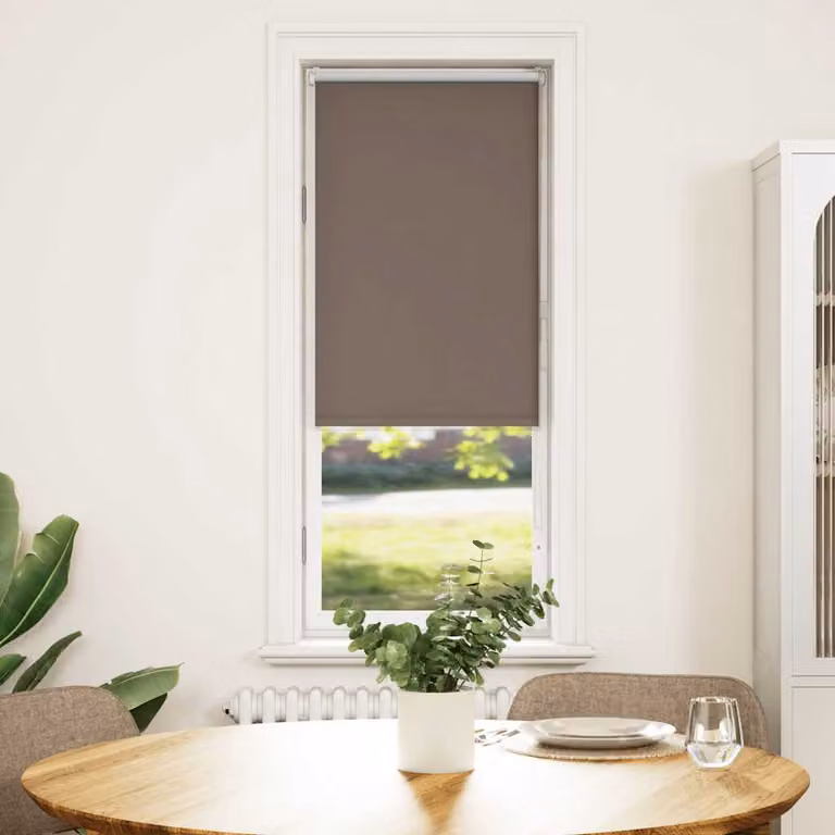 vidaXL Tenda a Rullo Oscurante in Poliestere Marrone L: 50 cm, H: 150 cm