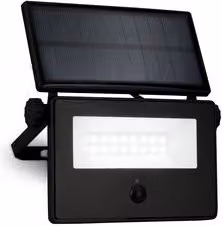 Proiettore LED solare Briloner con sensore di movimento, colore nero, 400 Lumen, 5 W, luce bianco freddo, protezione IP54, L/P/H: 14,5 x 11,5 x 17,5 cm