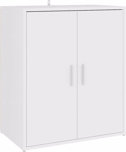 Scarpiera moderna a muro in MDF bianco opaco con ante a battente per ingresso, corridoio o soggiorno L: 60 cm, P: 35 cm, H: 70 cm