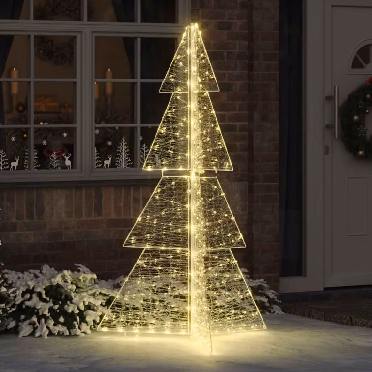 Albero di Natale moderno vidaXL con 240 LED bianco caldo, Altezza: 180 cm