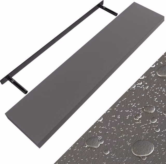 Mensola da parete CASARIA grigio lucido con finitura rovere, L: 110 cm