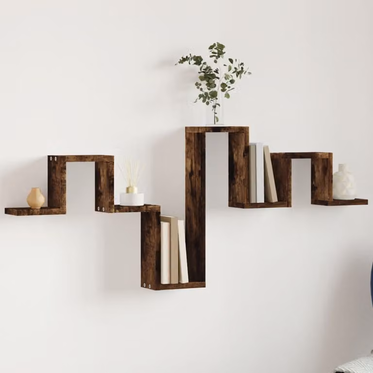 vidaXL Mensola a Muro Moderna in Legno Multistrato Rovere Fumo, L 104,5 cm x P 30 cm x H 43 cm