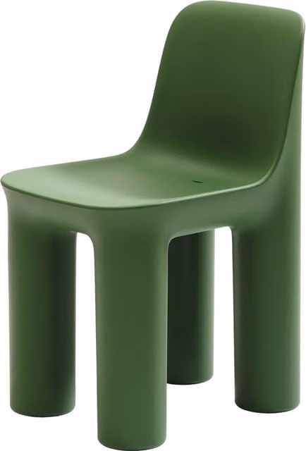 Sedia Tata Qeeboo verde opaca in plastica per adulti