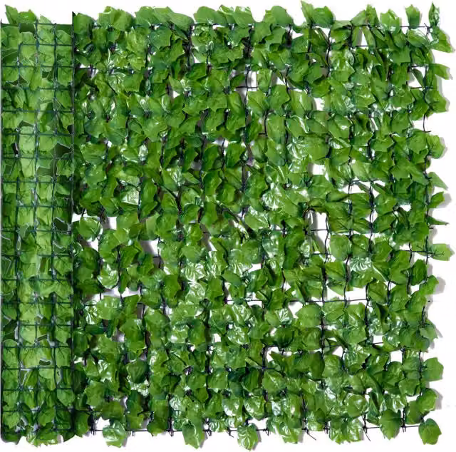 Siepe artificiale con foglie di acero verde Outsunny in PE per balcone e giardino, L 300 cm x H 100 cm