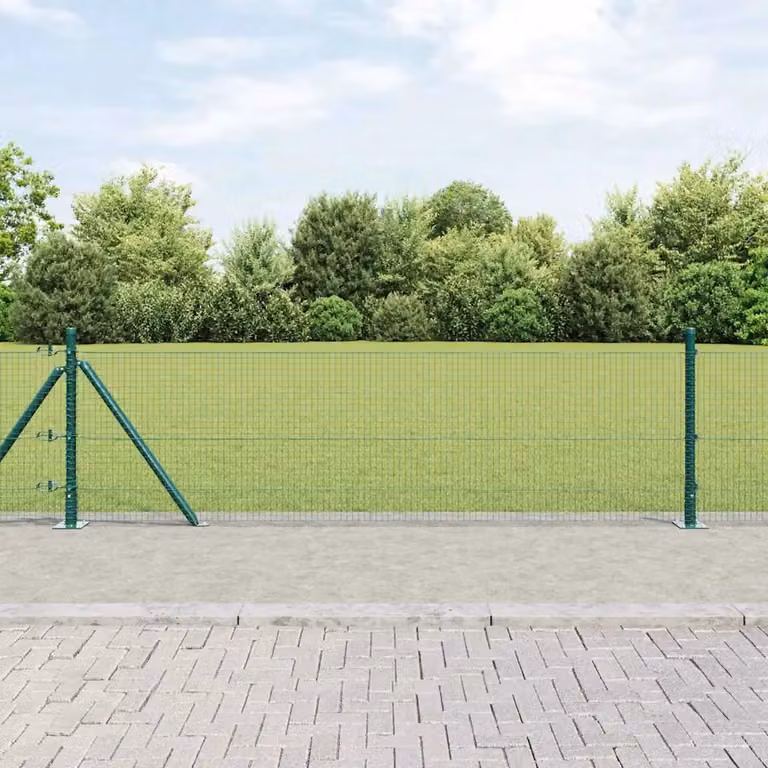 Palo della recinzione verde rotondo in acciaio e PVC vidaXL L: 100 cm, P: 4 cm