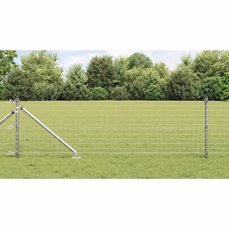 Set di 26 pali per recinzione con picchetto a terra vidaXL in acciaio zincato e plastica, colore argento, L/P/H: 3,2 x 3,2 x 105 cm