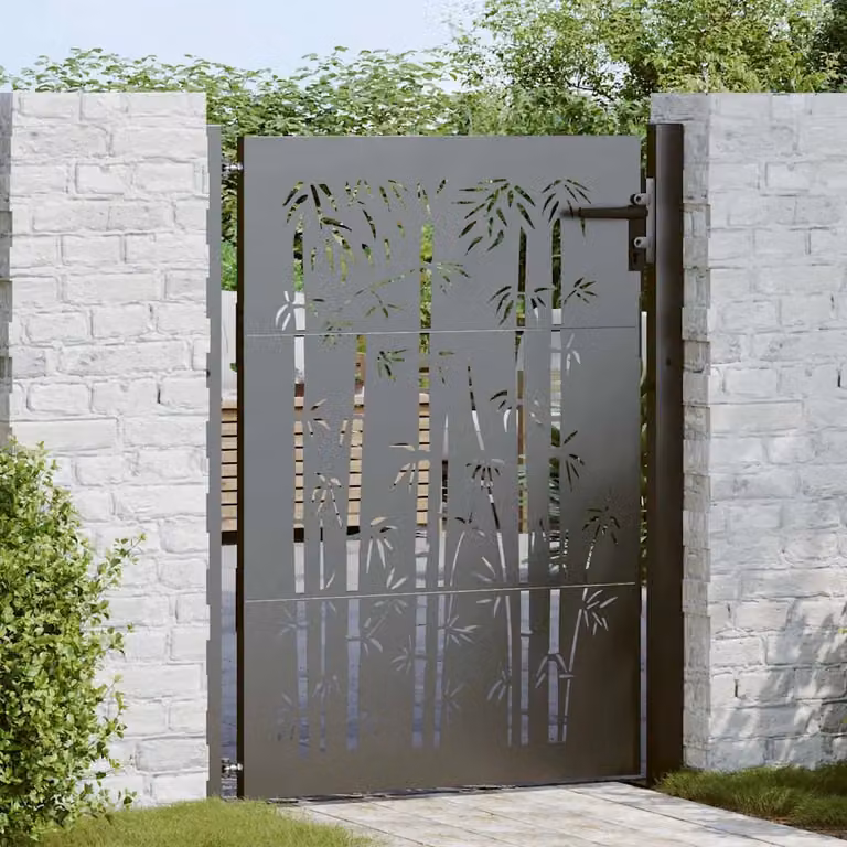 Cancello da giardino vidaXL in acciaio nero L: 110 cm, H: 130 cm