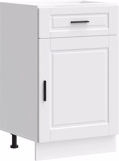 Mobile da cucina moderno HELLOSHOP26 in legno composito bianco con ante a battente L 50 cm, P 46 cm, H 81,5 cm