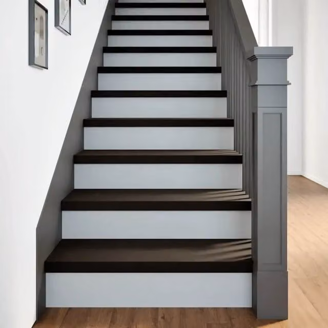 Set di 12 gradini in legno massello di rovere VIDAXL, colore marrone scuro, L 80 cm x P 25 cm x H 2 cm