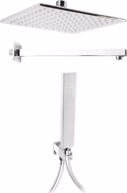 Kit Doccia Metaform Restyling Sevend con Soffione, Braccio e Doccetta, Colore Argento Cromato