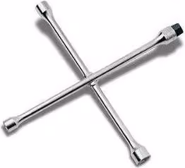 Chiave a croce USAG 272 CA per dadi ruote veicoli industriali con 3 bocche esagonali 24x27x32 mm e quadro maschio da 3/4 pollici intercambiabile, colore nero e argento