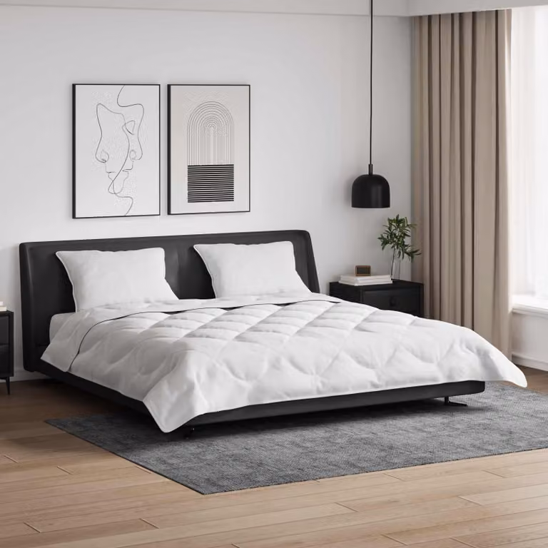 Set da letto vidaXL composto da piumone e 2 cuscini in microfibra traspirante, Bianco, 200 x 200 cm