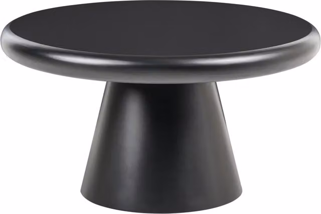 Tavolino da Caffè Rotondo Beliani Nero in MDF con Base a Colonna e Design Minimalista, Diametro: 80 cm, Altezza: 41 cm