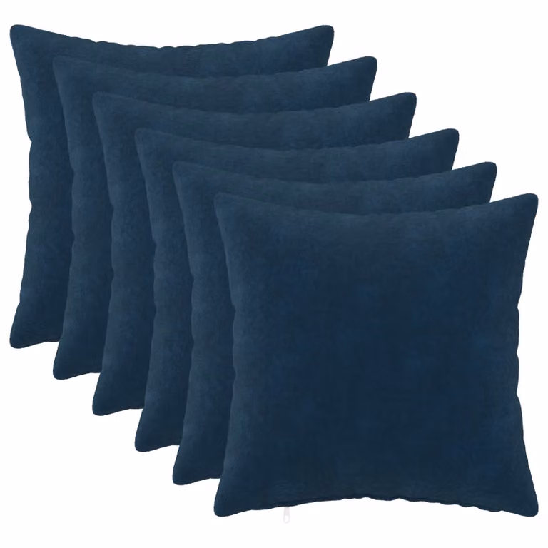 Set di 6 federe vidaXL HEERLEN blu in microfibra, 40 x 40 cm