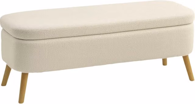 Panca contenitore con coperchio XYLO in legno beige L: 120 cm, P: 42 cm, H: 45 cm